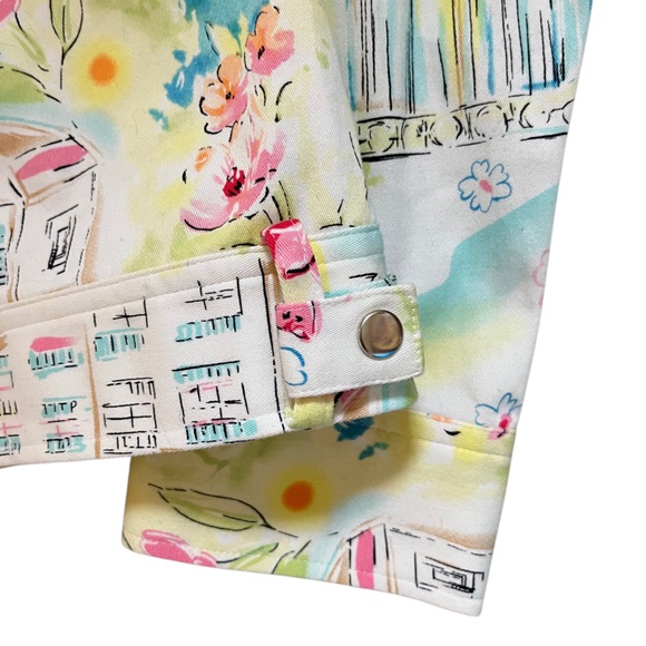 Vintage West Palm City/Floral Print Jean Jacket Size XL - Picture 6 of 6